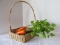 Diamond Shape Handled Basket 2 w/ 8 Decorative Carrots