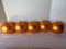 5 Large Orange Iridescent Ornaments