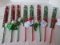 Lot - 8 An American Co. Tiny's Holiday Collection Cat Wand Christmas Toys 4 Felt Snow Flakes