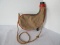 Traditional Leather/Vinyl Bota Wine Bag w/ Stopper & Rope Strap