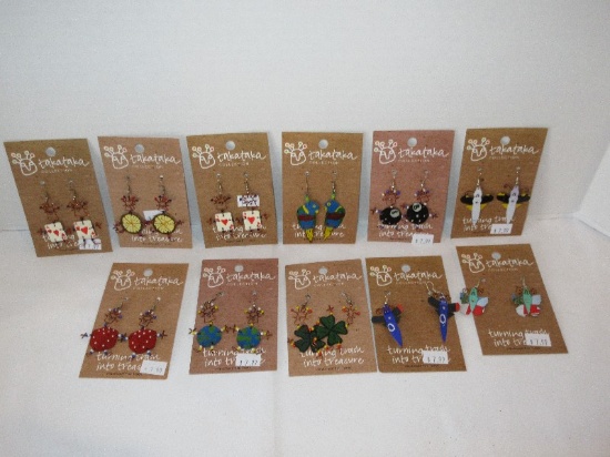 11 Pair Takataka Collection Hand Made Novelty Fashion Jewelry