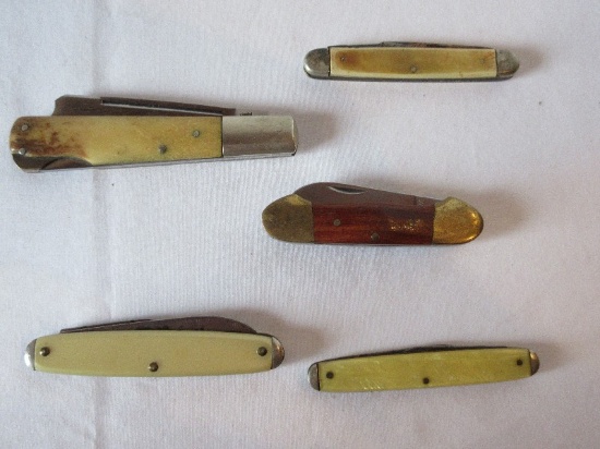 5 Pocket Knives Parker Cutlery Co. One Arm Pillbuster & Others