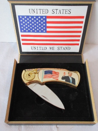 George W. Bush Commemorative Collector's Pocket Knife "United We Stand"