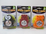 3 LED Push Lights Battery Operated/Self-Adhesive Whimsical Animal Figurines