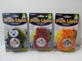 3 LED Push Lights Battery Operated/Self-Adhesive Whimsical Animal Figurines