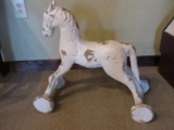 Shea's Wildflower Co. Plaster Vintage Style Ornamental Toy Horse Antiqued Patina