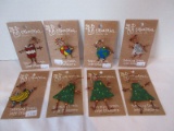 8 Takataka Collection Hand Made Novelty Fashion Jewelry Pins Dancing Girl Christmas Tree