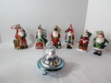 Great Lot - Old World Christmas Hand Crafted Glass Santa Claus Ornaments Glitterazzi