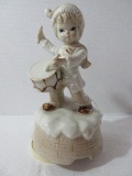 Price Products Porcelain Drummer Boy in Snow Figurine Music Box