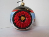 Joy To The World Art in Glass Vintage Wintery Fox Hunt Reflector Ball Ornament