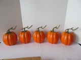 5 Decorative Fall Pumpkins w/ Stems