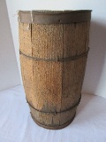 Early Wooden Barrel w/ Metal Band Rings