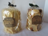 2 Thompson's Candle Co. Super Scented Large Pillar Candles Butter Rum & Apple Dumpling