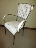 Painted Galvanized Curved Arm Chairs Antiqued Finish