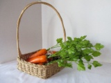 Diamond Shape Handled Basket 2 w/ 8 Decorative Carrots