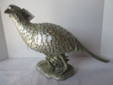 Shea's Wildflower Co. Molded Pheasant Decoration Silver Tone Patina