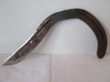 Unique Horse Shoe Hand Crafted Curved Handled Knife