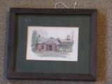 Shelburne Blacksmith & Wheel Wright Shop Colonial Building & Landscape Scene