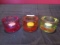 Red/Orange/Green Glass Votive Candle Holders