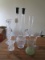 Glass Lot - Pair Wide-To-Narrow Glasses, Bud Vases, Diamond Cut, Prescut Bud Vase, Etc.