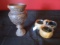 3 Pot Glazed Stoneware Candle Holder