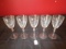 5 Lead Crystal Wine Glasses Etched Floral/Leaf Pattern