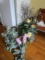 Lot - Faux Branch, Wreath, Wicker Basket w/ Faux Plants