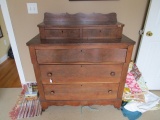 Vintage 2-Over-3 Bedroom Dresser Mid/Early Century Modern Serpentine Front w/ Bead Trim