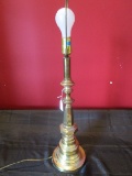 Brass Spindle-Design Desk Lamp