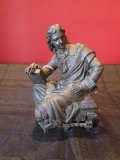 Metal Figurine Sitting/Reading Man Victorian