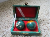 Three Treasure Boarding Balls in Box Sun/Moon Motif