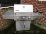 Sterling Forge Gas Grill, 2 Shelves w/ Brushes, Metal on Casters