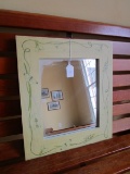 Wooden Frame Mirror Grape/Butterfly Pattern/Motif