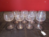 8 Clear Glass Wine Glasses