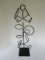 Black Wrought Iron Contemporary Design 6 Bottle Wine Rack Stand w/ Center Handle