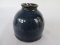 Pottery Cobalt Glaze Inkwell Base Signed WB