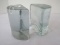 2 Modernist Hand Crafted Ice Glass Bookends