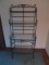 Classic Black Wrought Iron Baker's Rack w/ Glass Shelves Scroll/Ivy Leaves Design