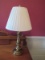 Traditional Design Brass Finish Table Lamp w/ Pleated Shade