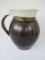 Hand Thrown Artist Signed Pottery Handled Pitcher