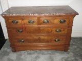 East Lake Victorian Era Style Walnut 2-Over-2 Bachelor's Chest