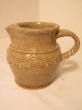 Folk Art Edgefield Pottery 1993 Creamer Traditional Design Creamer Signed