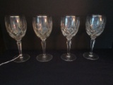 Set - 4 Gorham Crystal Lady Anne Pattern Water Goblet Stems