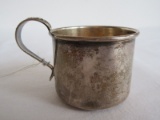 Frank M. Whiting & Co. Sterling Silver Baby Cup w/ Embossed Lilies & Foliate Handle(+-35G)