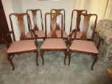 6 Thomasville Furniture Bay Colonial Collection Solid Cherry Urn Splat Back Dining Chairs