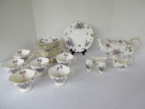 32 Pieces - Hammersley Fine Bone China Victorian Violets Pattern From England's Country Side