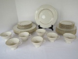 39 Pieces - Pickard China Laurel Pattern Gold Laurel Band & Dots Design Dinnerware