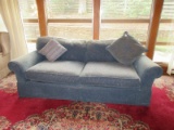 Lee Industries Inc. Blue Upholstery Occasional Sofa w/ Rolled Arms