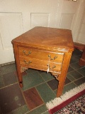 Lane Furniture Pine Chippendale Style End Table w/ Dovetailed Drawer