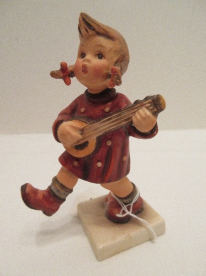 Goebel Hummel "Happiness" Figurine Full Bee Mark Girl w/ Instrument